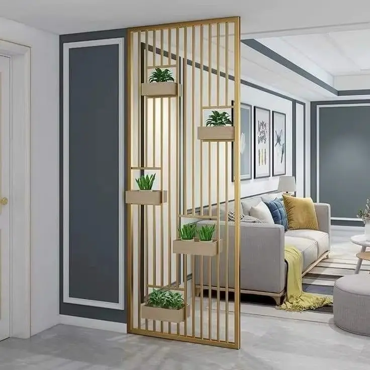 Metal divider structure for modern interior environments