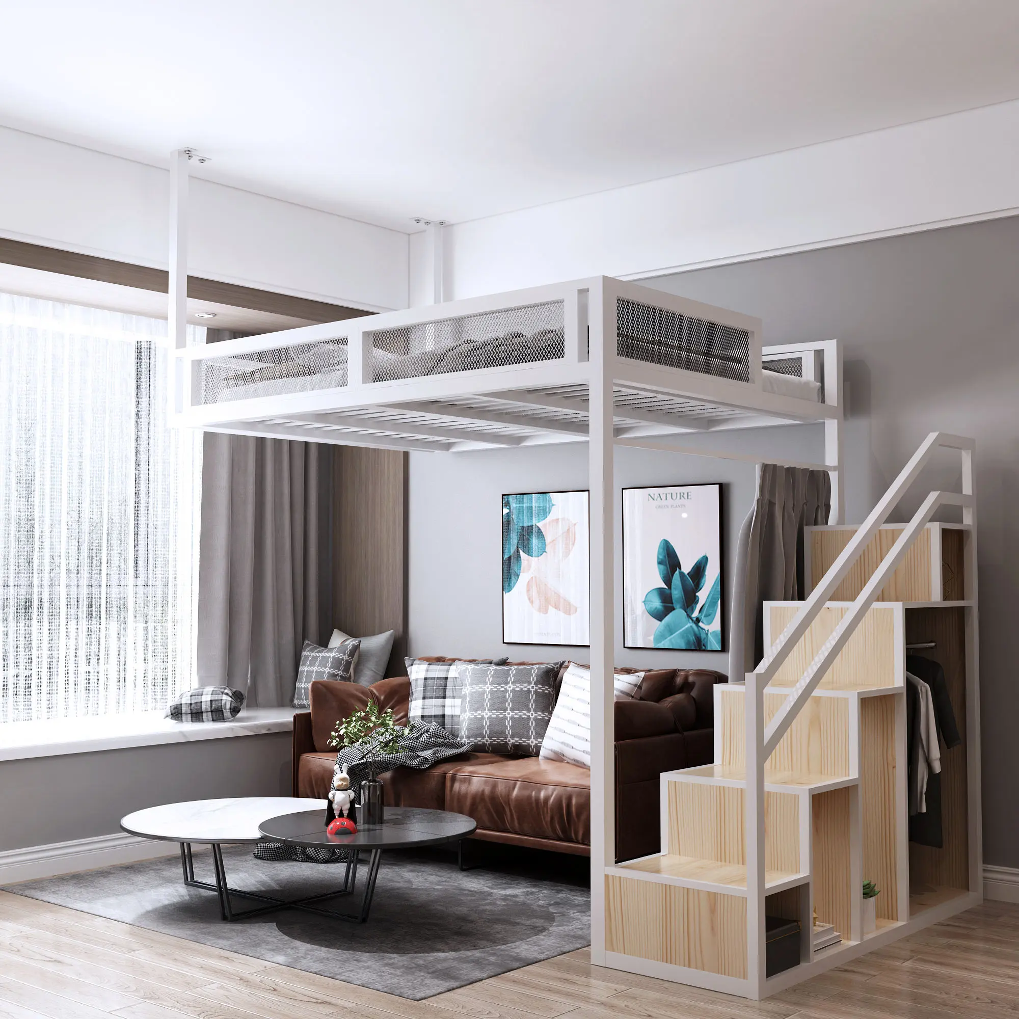Architectural loft frame structure by IronEdge Designs